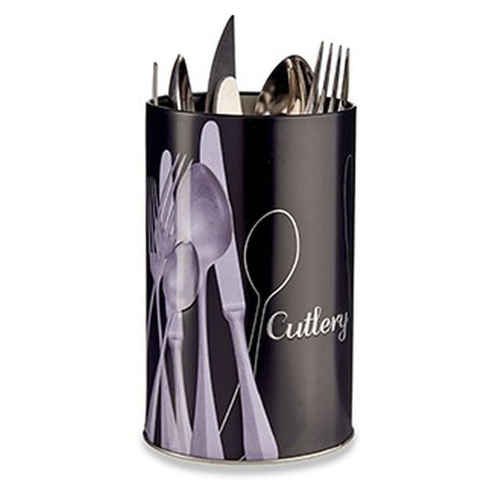 Cutlery Organiser Black Metal 1 L Pieces of Cutlery (24 Units)