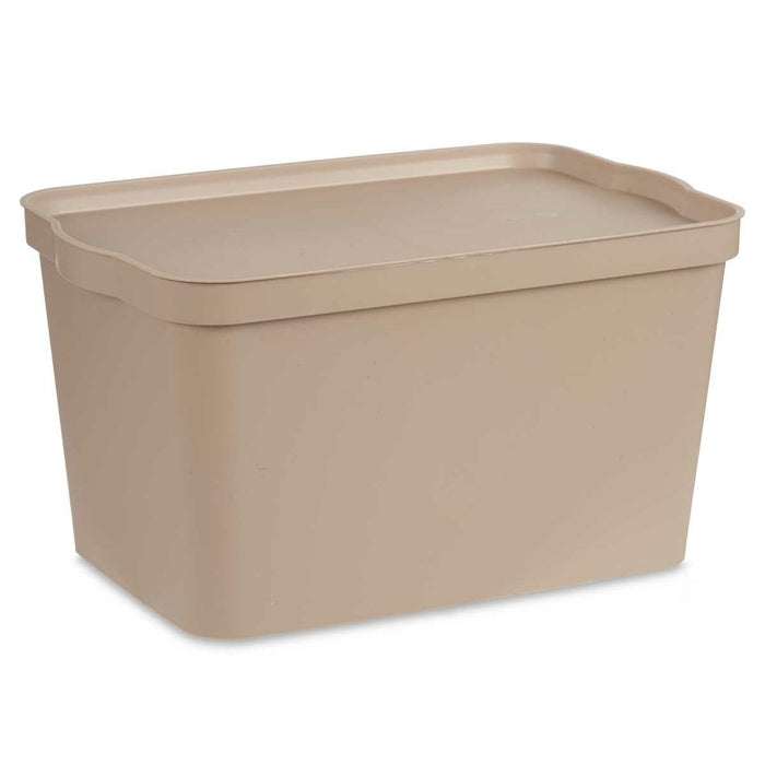 Boîte de rangement avec couvercle Beige Plastique 24 L 29,3 x 24,5 x 45 cm (6 Unités)