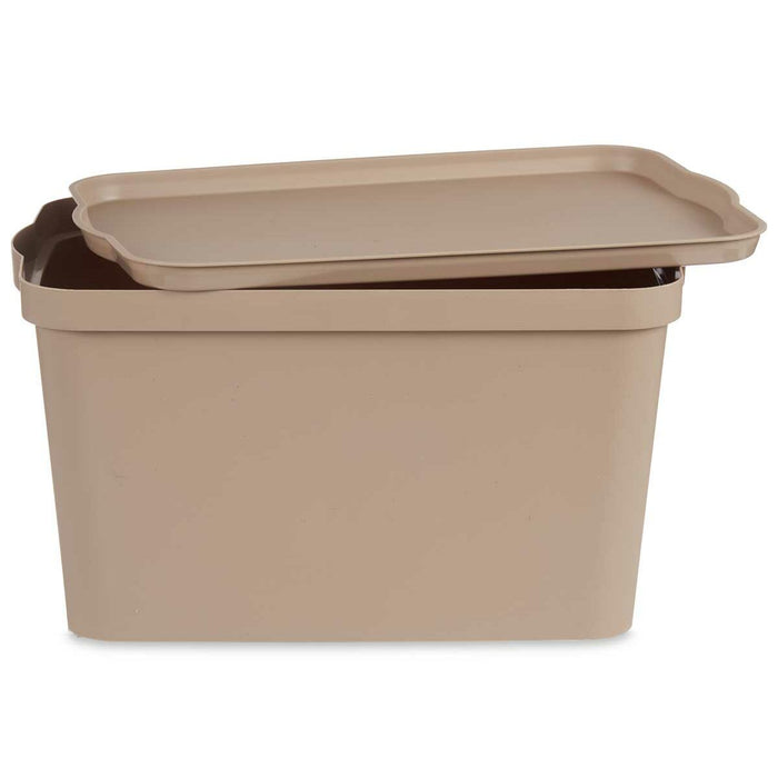 Storage Box with Lid Beige Plastic 24 L 29,3 x 24,5 x 45 cm (6 Units)