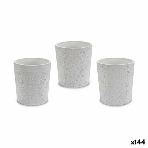 Cache-pot Modèle Blanc Céramique 12,3 x 12 x 12,3 cm (144 Unités)