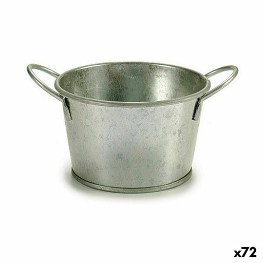 Planter Bucket Silver Zinc 17,8 x 8 x 12,3 cm (72 Units)
