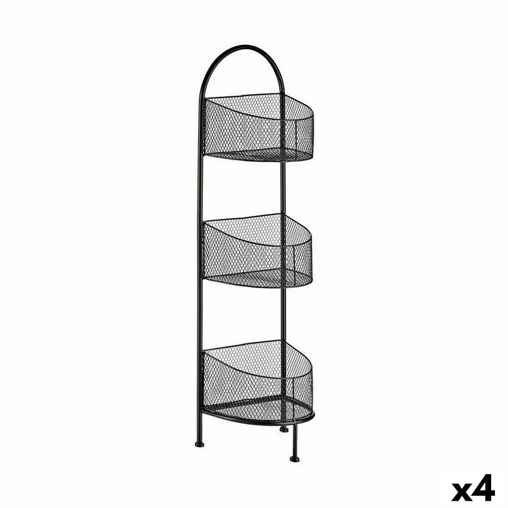 Shelves Black Metal 21,2 x 97 x 28,5 cm (4 Units)