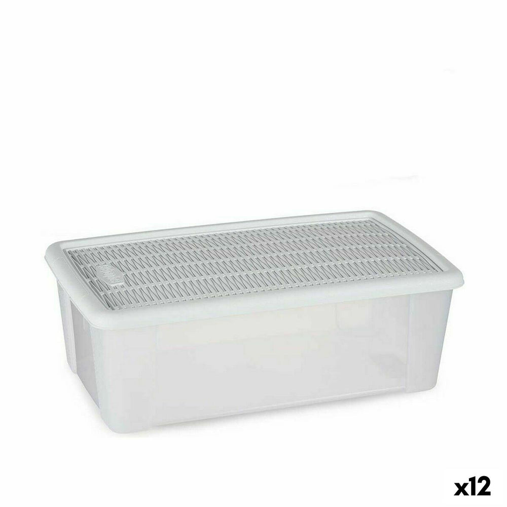 Boîte de rangement avec couvercle Stefanplast Elegance Blanc Plastique 5 L 19,5 x 11,5 x 33 cm (12 Unités)