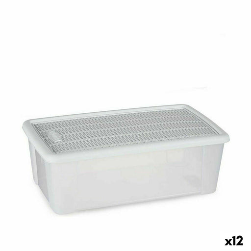 Boîte de rangement avec couvercle Stefanplast Elegance Blanc Plastique 5 L 19,5 x 11,5 x 33 cm (12 Unités)