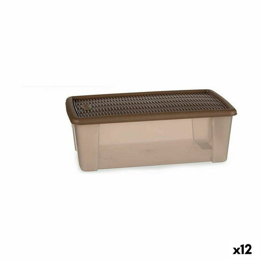Boîte de rangement avec couvercle Stefanplast Elegance Beige Plastique 5 L 19,5 x 11,5 x 33 cm (12 Unités)