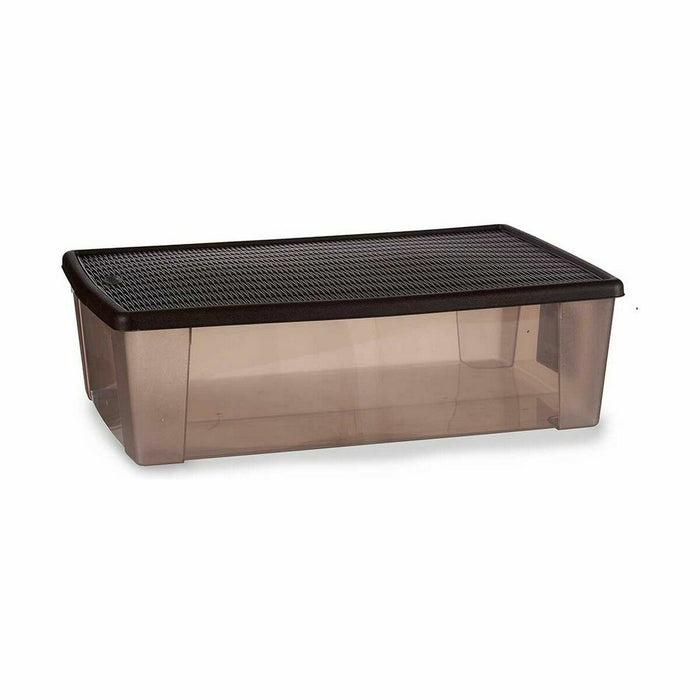 Caja de Almacenaje con Tapa Stefanplast Elegance Marrón Plástico 30 L 38,5 x 17 x 59,5 cm (6 Unidades)