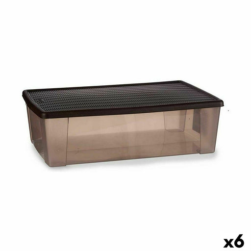 Storage Box with Lid Stefanplast Elegance Brown Plastic 30 L 38,5 x 17 x 59,5 cm (6 Units)