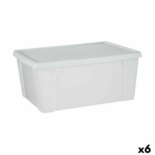 Storage Box with Lid Stefanplast Elegance White Plastic 29 x 17 x 39 cm (6 Units)
