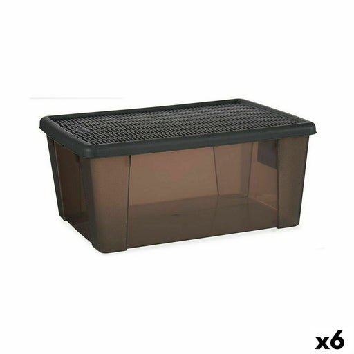 Boîte de rangement avec couvercle Stefanplast Elegance Gris Plastique 15 L 29 x 17 x 39 cm (6 Unités)