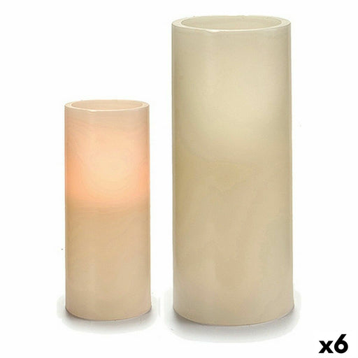 Bougie LED Crème 7,5 x 17,3 x 7,5 cm (6 Unités)