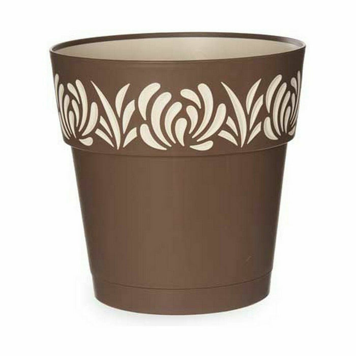 Pot auto-arrosant Stefanplast Gaia Marron Plastique 25 x 25 x 25 cm (6 Unités)