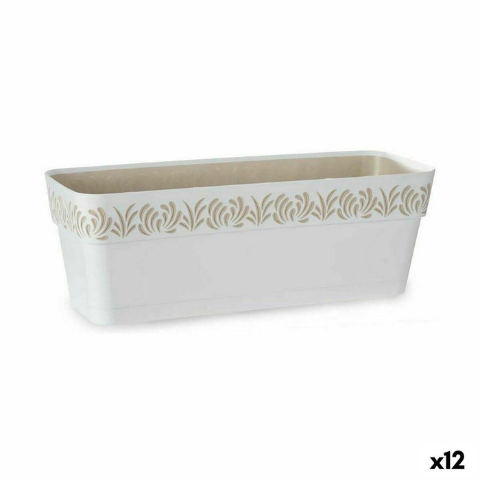 Self-watering planter Stefanplast Gaia White Plastic 49,5 x 17 x 19 cm (12 Units)