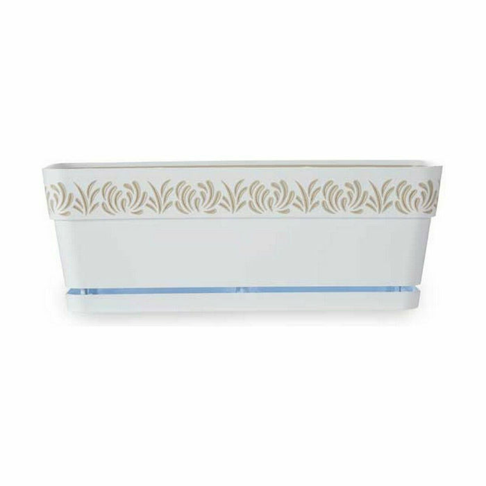 Jardinière auto-arrosante Stefanplast Gaia Blanc Plastique 49,5 x 17 x 19 cm (12 Unités)