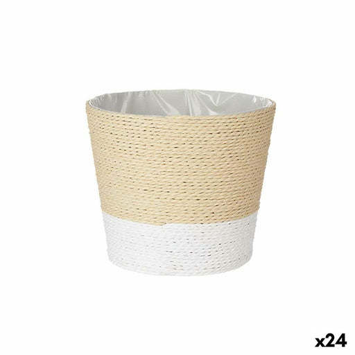 Macetero Blanco Cuerda Plástico 19,5 x 17,5 x 19,5 cm (24 Unidades)