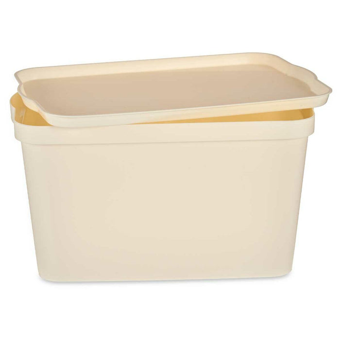 Boîte de rangement avec couvercle Crème Plastique 24 L 29,3 x 24,5 x 45 cm (6 Unités)