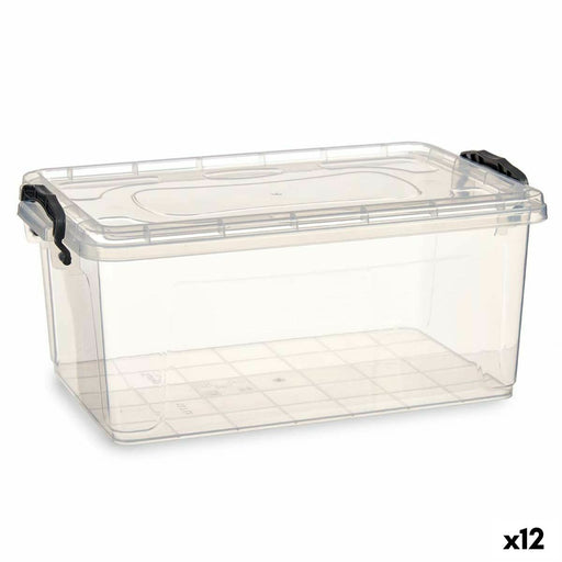 Boîte de rangement avec couvercle Transparent Plastique 13,7 L 27,5 x 18 x 42,5 cm (12 Unités)