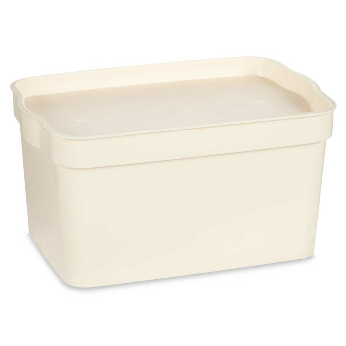Boîte de rangement avec couvercle Crème Plastique 2,3 L 13,5 x 11 x 20 cm (24 Unités)