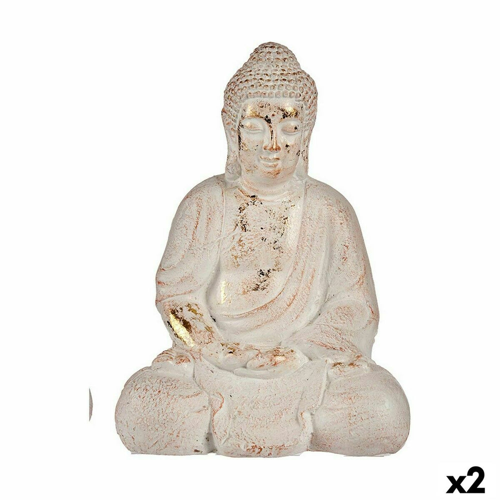 Figura Decorativa para Jardín Buda Poliresina 22,5 x 41,5 x 29,5 cm (2 Unidades)