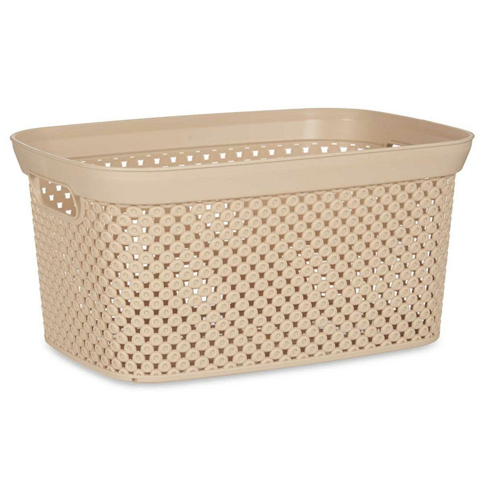 Laundry Basket Beige Plastic 10 L 24 x 17 x 35 cm (24 Units)