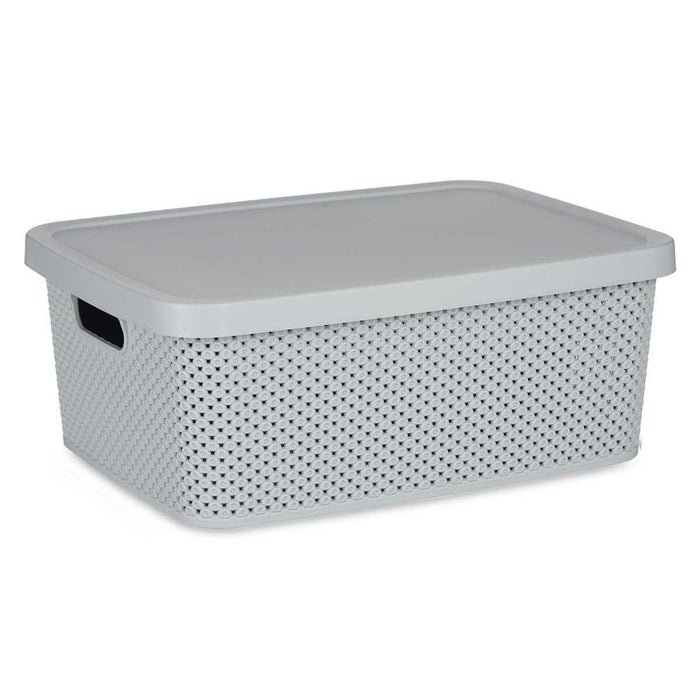 Storage Box with Lid Grey Plastic 13 L 28 x 15 x 39 cm (12 Units)