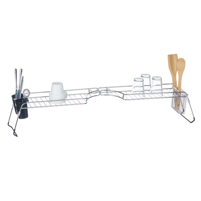 Draining Rack for Kitchen Sink Double Silver Metal 104 x 15,5 x 19 cm (4 Units)