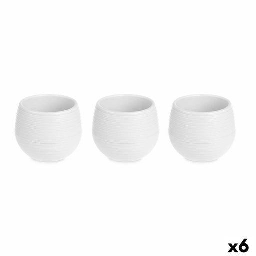 Set de pots Blanc Plastique 12 x 12 x 11 cm (6 Unités)