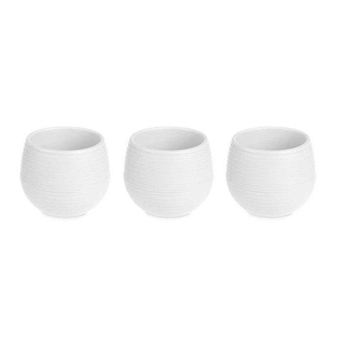 Set of pots White Plastic 16,5 x 16,5 x 14,5 cm (4 Units)
