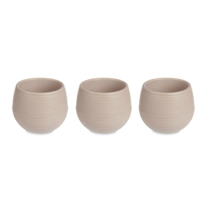 Set de pots Taupe Plastique 16,5 x 16,5 x 14,5 cm (4 Unités)