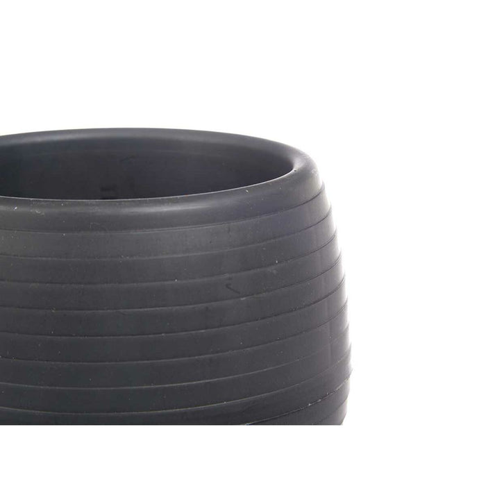 Set of pots Anthracite Plastic 16,5 x 16,5 x 14,5 cm (4 Units)