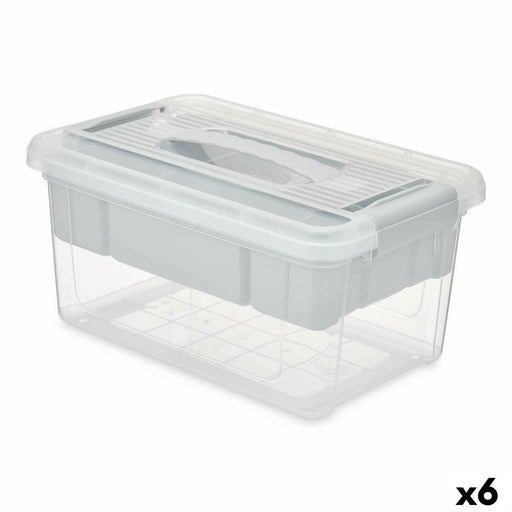 Boîte Multiusage Gris Transparent Plastique 5 L 29,5 x 14,5 x 19,2 cm (6 Unités)