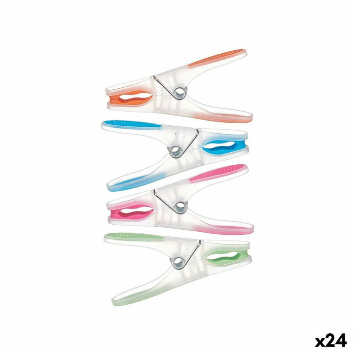 Pinzas para la Ropa Multicolor Silicona Plástico 10 Piezas Set (24 Unidades)