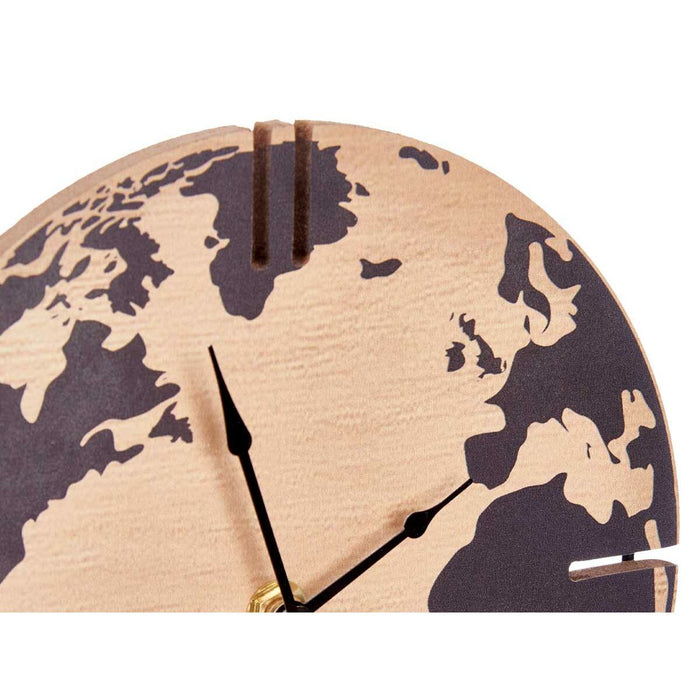 Horloge de table Mappemonde Noir Métal Bois MDF 22,5 x 30,5 x 12 cm (6 Unités)
