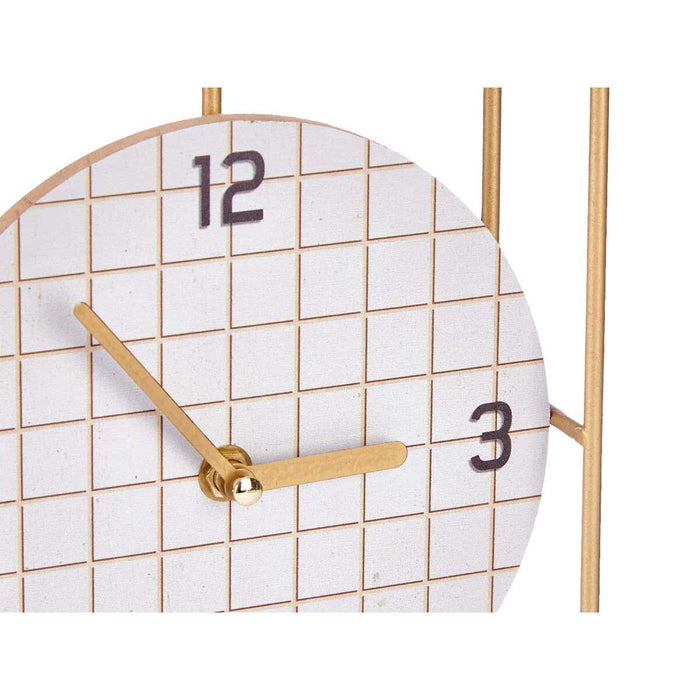 Horloge de table Vérifié Noir Métal Bois MDF 18,5 x 25,5 x 6 cm (6 Unités)