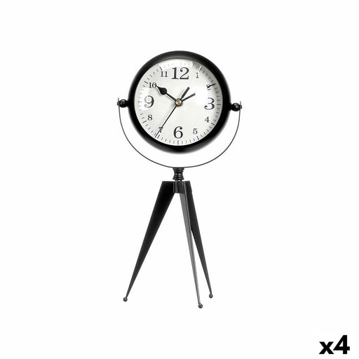 Horloge de table Tripode Noir Métal 14 x 30 x 11 cm (4 Unités)