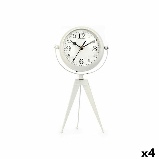 Horloge de table Tripode Blanc Métal 14 x 30 x 11 cm (4 Unités)