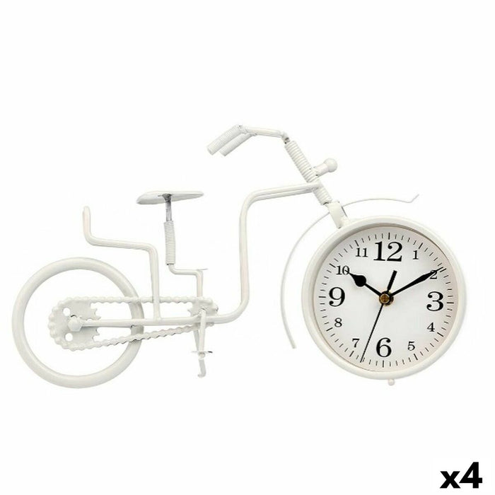 Reloj de Mesa Bicicleta Blanco Metal 33 x 21 x 4 cm (4 Unidades)