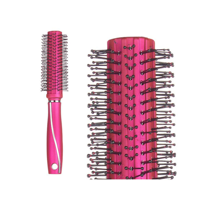 Brosse Ronde Fuchsia Silicone Plastique (12 Unités)