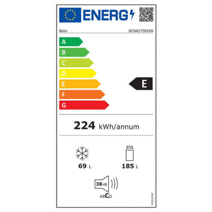 Frigorífico combinado BEKO BCNA275E4SN Blanco