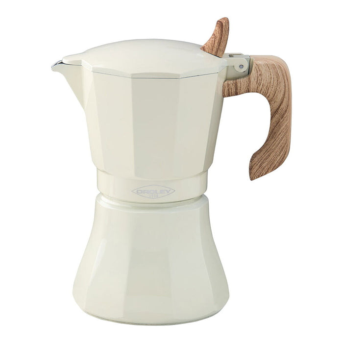 Italian Coffee Pot Oroley Petra 9 Cups Cream Aluminium