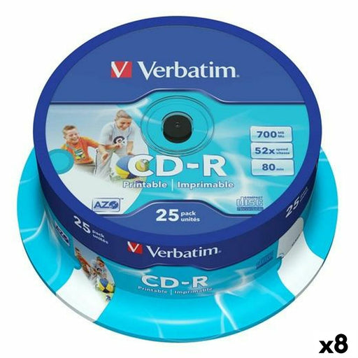 CD-R Verbatim 25 Piezas 700 MB 50 MB/s (8 Unidades)