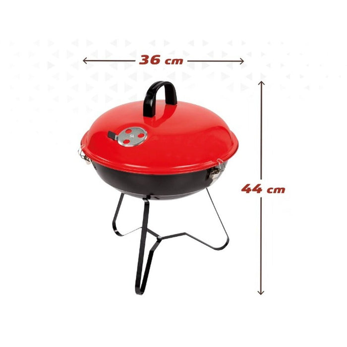 Barbacoa Portátil Aktive Metal esmaltado Ø 36 cm 36 x 44 x 36 cm (4 Unidades) Rojo