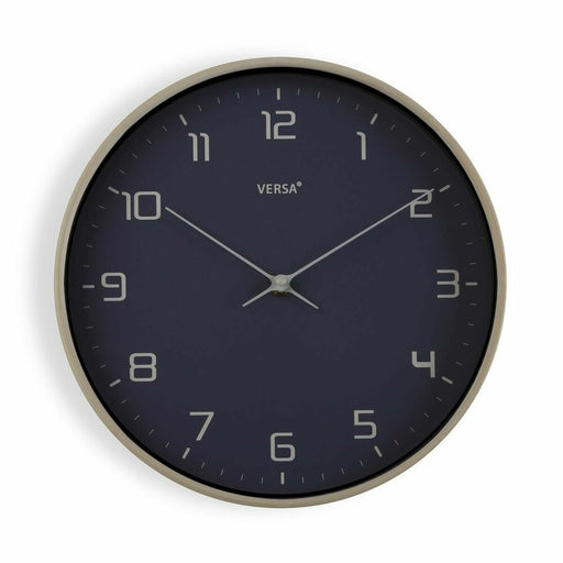 Horloge Murale Versa Bleu Bois PU (30,5 x 4,3 x 30,5 cm)