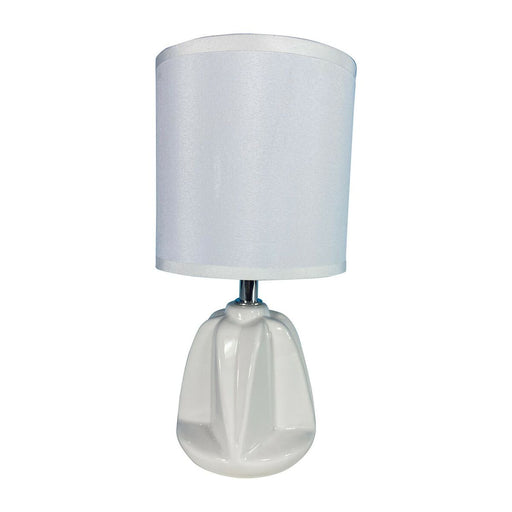 Lampe de bureau Versa Adam Blanc Céramique Textile (13 x 29 x 10,5 cm)
