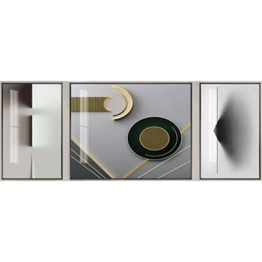 Cadre DKD Home Decor Aluminium Abstrait Bois MDF (3 pcs) (240 x 3 x 80 cm)