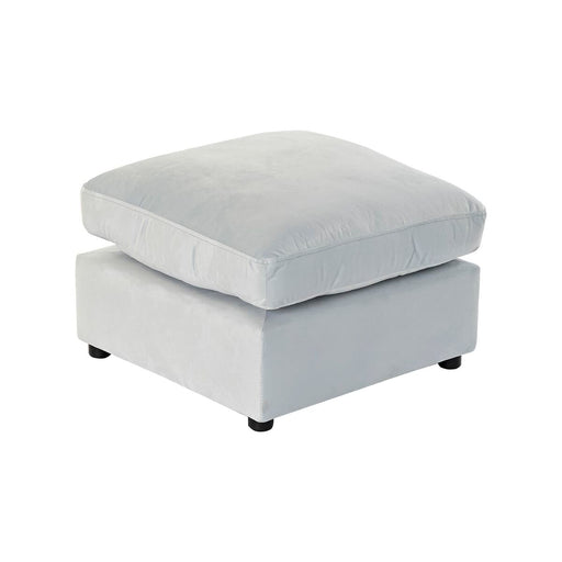 Repose-pied DKD Home Decor Bois Polyester Celeste Moderne (55 x 55 x 35 cm)