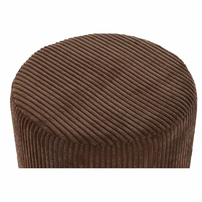 Repose-pied DKD Home Decor Polyester Marron Clair Pin Velours côtelé (40 x 40 x 40 cm)