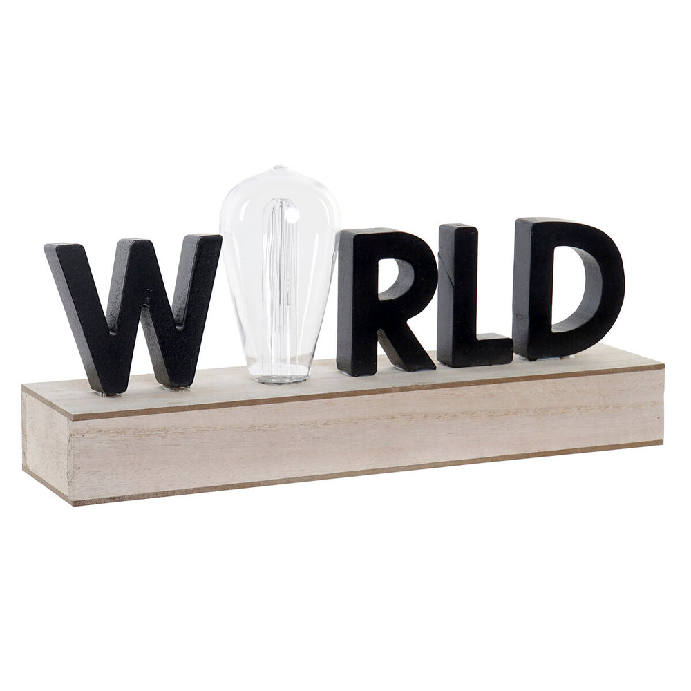 Décoration lumineuse DKD Home Decor World Noir Bois MDF (34 x 8 x 16 cm)