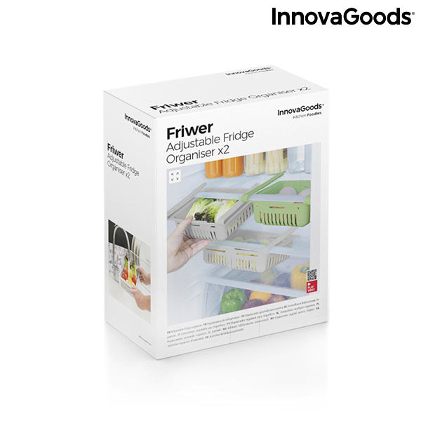 Rangement Réglable pour Réfrigérateur Friwer InnovaGoods (pack de 2)