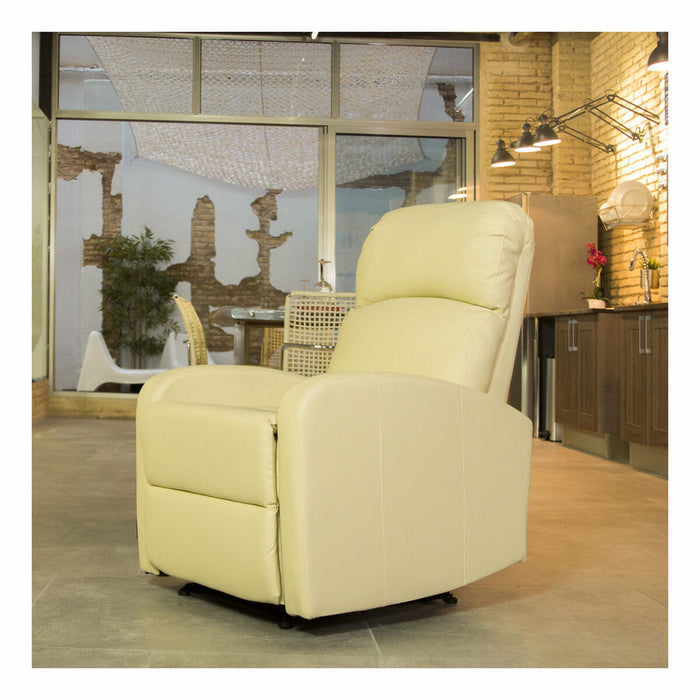 Fauteuil Inclinable Astan Hogar Relax Manuel Crème Cuir synthétoqie